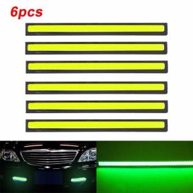 6Pcs 12V LED Strip DRL Daytime Running Light Fog COB Lamp Driving Lighting Green