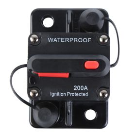 Circuit Breaker 12V-48V DC Waterproof with Manual Reset for Motor Auto Car Marine Boat Bike Stereo Audio (Surface Mount-200Amp)