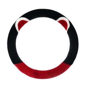 Red Black Cat Ear Steering Wheel Cover Warm Winter Plush Car Wheel Protector Universal Car Accessories for Women