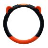 Orange Cat Ear Winter Plush Steering Wheel Cover Warm Car Wheel Protector Universal Car Accessories for Women