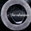 Grey Fluffy Steering Wheel Cover Warm Winter Plush Car Wheel Protector Universal Car Accessories for Women