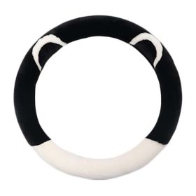 Black White Cat Ear Steering Wheel Cover Warm Winter Plush Car Wheel Protector Universal Car Accessories for Women