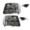 FOR 07-14 CHEVY TAHOE SUBURBAN BLACK HOUSING CLEAR CORNER HEADLIGHT HEAD LAMPS