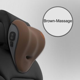 Car Seat Cushion For Car Headrest Lumbar Support (Option: Brown-Massage headrest)