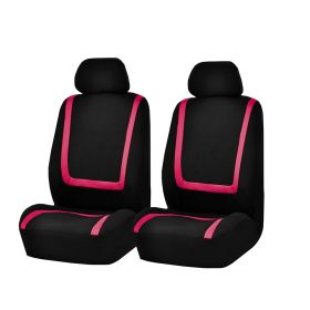 Fully Enclosed Four Seasons Universal Car Seat Cushion Seat Cover (Option: Pink Black 4 Piece Set)