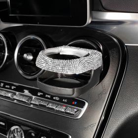 Encrusted Water Cup Bracket Car Interior Ashtray Bracket Diamond Decoration (Option: White diamond)