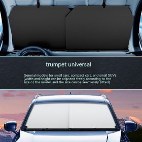 Car Sunshade Automatic Retractable Sunscreen Thermal Insulation Front Windshield Glass Tinted Shade Cover (Option: Small Size)