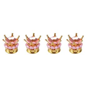 Crown Valve  Diamond Valve Core Tire Ornament (Option: Gold-Pink diamonds-1PCS)