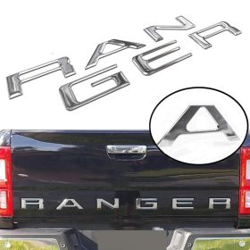 RANGER Car Label Acrylic Flag Labeling 3D Stereo Modified Pickup Truck Logo (Color: Silver)