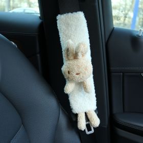 Cartoon Cute Plush Safety Belt Shoulder Protector For Car (Option: Rabbit)