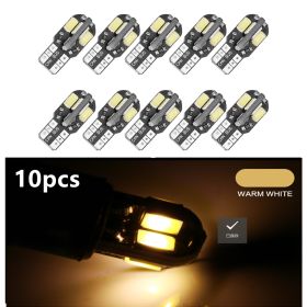 Car LED light t10 8 5730SMD width indicator light license plate light driving light pc board (Option: Warm White-10PCS)