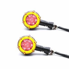 Turn Signal Lights, Motorcycle Modification LED Two-Color Water Indicator Signal (Option: Yellow red-1pc)