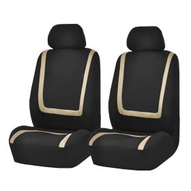 Fully Enclosed Four Seasons Universal Car Seat Cushion Seat Cover (Option: Beige Black 4 Piece Set)