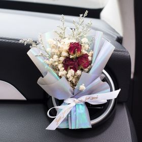 Car Aromatherapy Vent Perfume Creative Eternal Handmade Dried Bouquet RoseOrnament (Option: 05 Twilight-Rose Flavor)