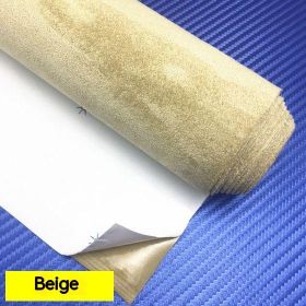 Self-adhesive Four-sided Elastic Suede Suede Car Interior Design Modification Furniture Decoration (Option: Beige-20cm X74cm)