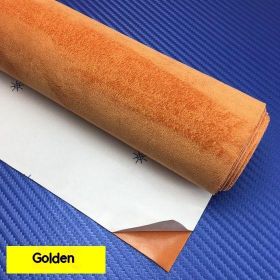 Self-adhesive Four-sided Elastic Suede Suede Car Interior Design Modification Furniture Decoration (Option: Golden Yellow-20cm X74cm)