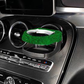 Encrusted Water Cup Bracket Car Interior Ashtray Bracket Diamond Decoration (Option: Green diamond)