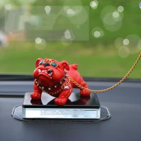 Bully Dog Personality Creative Car Interior Decoration Center Console Simulation (Color: Red)