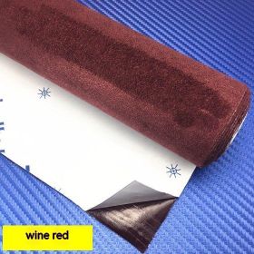 Self-adhesive Four-sided Elastic Suede Suede Car Interior Design Modification Furniture Decoration (Option: Wine Red-20cm X74cm)