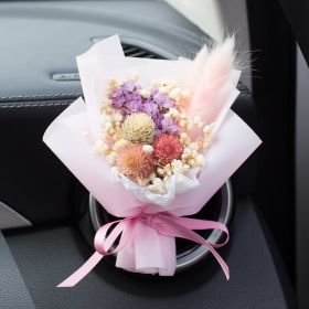 Car Aromatherapy Vent Perfume Creative Eternal Handmade Dried Bouquet RoseOrnament (Option: 07 Flower Season Light Purple-Rose Flavor)