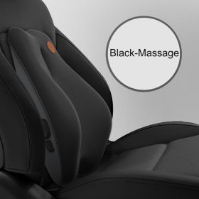 Car Seat Cushion For Car Headrest Lumbar Support (Option: Black-Massage waist pillow)