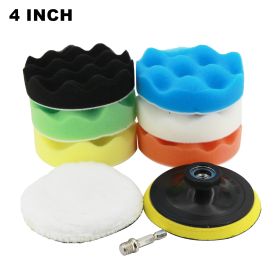 Car Polishing Set Of 9 Wool Sponge Polishing Pads (Option: 4inch)