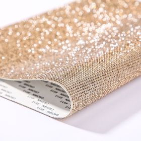 Rhinestones Paste Hot Drilling Glue Net Diamond Sticker (Option: Crystal Yellow-12X20CM)