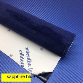 Self-adhesive Four-sided Elastic Suede Suede Car Interior Design Modification Furniture Decoration (Option: Sapphire Blue-20cm X74cm)