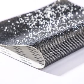 Rhinestones Paste Hot Drilling Glue Net Diamond Sticker (Option: Black-12X20CM)