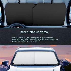 Car Sunshade Automatic Retractable Sunscreen Thermal Insulation Front Windshield Glass Tinted Shade Cover (Option: Micro Small Size)