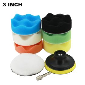 Car Polishing Set Of 9 Wool Sponge Polishing Pads (Option: 3inch)