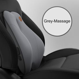 Car Seat Cushion For Car Headrest Lumbar Support (Option: Grey-Massage waist pillow)