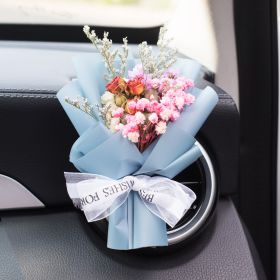 Car Aromatherapy Vent Perfume Creative Eternal Handmade Dried Bouquet RoseOrnament (Option: 10 Cocoa Tea Sky Blue-Rose Flavor)