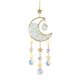 Moon Metal Crystal Reflective Jewelry Car Accessories (Color: White)