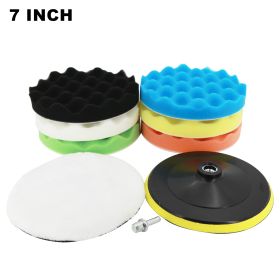 Car Polishing Set Of 9 Wool Sponge Polishing Pads (Option: 7inch)