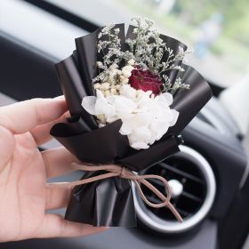 Car Aromatherapy Vent Perfume Creative Eternal Handmade Dried Bouquet RoseOrnament (Option: 13 Black Forest Black-Rose Flavor)