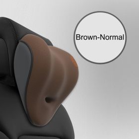 Car Seat Cushion For Car Headrest Lumbar Support (Option: Brown-Normal headrest)