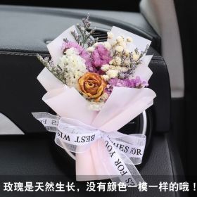 Car Aromatherapy Vent Perfume Creative Eternal Handmade Dried Bouquet RoseOrnament (Option: 12 Stunning Bubbles White-Rose Flavor)