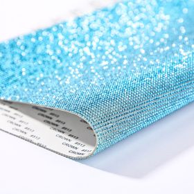 Rhinestones Paste Hot Drilling Glue Net Diamond Sticker (Option: Lake Blue-12X20CM)