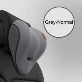 Car Seat Cushion For Car Headrest Lumbar Support (Option: Grey-Normal headrest)