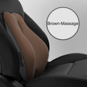 Car Seat Cushion For Car Headrest Lumbar Support (Option: Brown-Massage waist pillow)