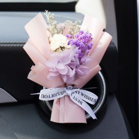 Car Aromatherapy Vent Perfume Creative Eternal Handmade Dried Bouquet RoseOrnament (Option: 08 Peach Peach-Rose Flavor)