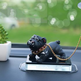 Bully Dog Personality Creative Car Interior Decoration Center Console Simulation (Color: Black)