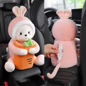 Creative Car Tissue Box Trash Can Two-in-one Cute Armrest Box Pumping Paper Box (Option: Carrot rabbit)