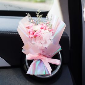 Car Aromatherapy Vent Perfume Creative Eternal Handmade Dried Bouquet RoseOrnament (Option: 03 Glittering Powder-Rose Flavor)