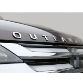 Letter Affixed Front Cover Car Label OUTLANDER Labeling Before Modification (Color: Black)