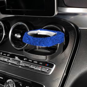 Encrusted Water Cup Bracket Car Interior Ashtray Bracket Diamond Decoration (Option: Blue diamond)